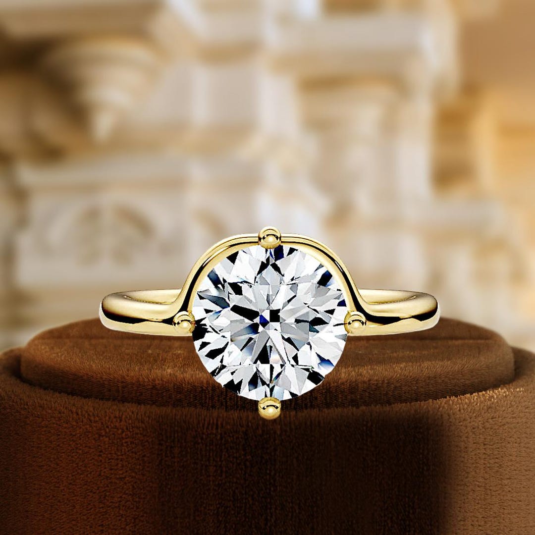 IGI Certified Lab Grown Diamond Ring, 1 CT Round Cut Diamond Wedding ...