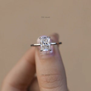 Radiant Cut Lab Grown Diamond Engagement Ring, 2.5 CT F/VS2 IGI Certified Diamond Ring, 14K White Gold Wedding Ring, Bridal Solitaire Ring