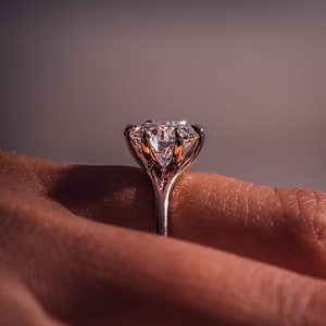 2 Carat Solitaire Diamond Engagement Ring, Lab Grown Diamond Ring, IGI Certified E/VS2 Round Cut Diamond Wedding Ring, 14K Yellow Gold Ring