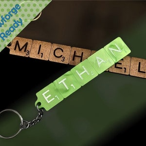 Descarga digital - Word Puzzle llavero o decoración de mochila - personalizable hasta 10 letras - con y sin valores de letra SVG