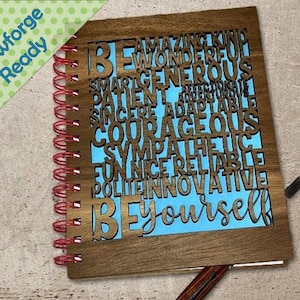 Digital file - Journal Cover, Be Yourself - SVG, PNG, PDF - great for engraving, and cutting. Laser and Vinyl friendly, Gift for wife