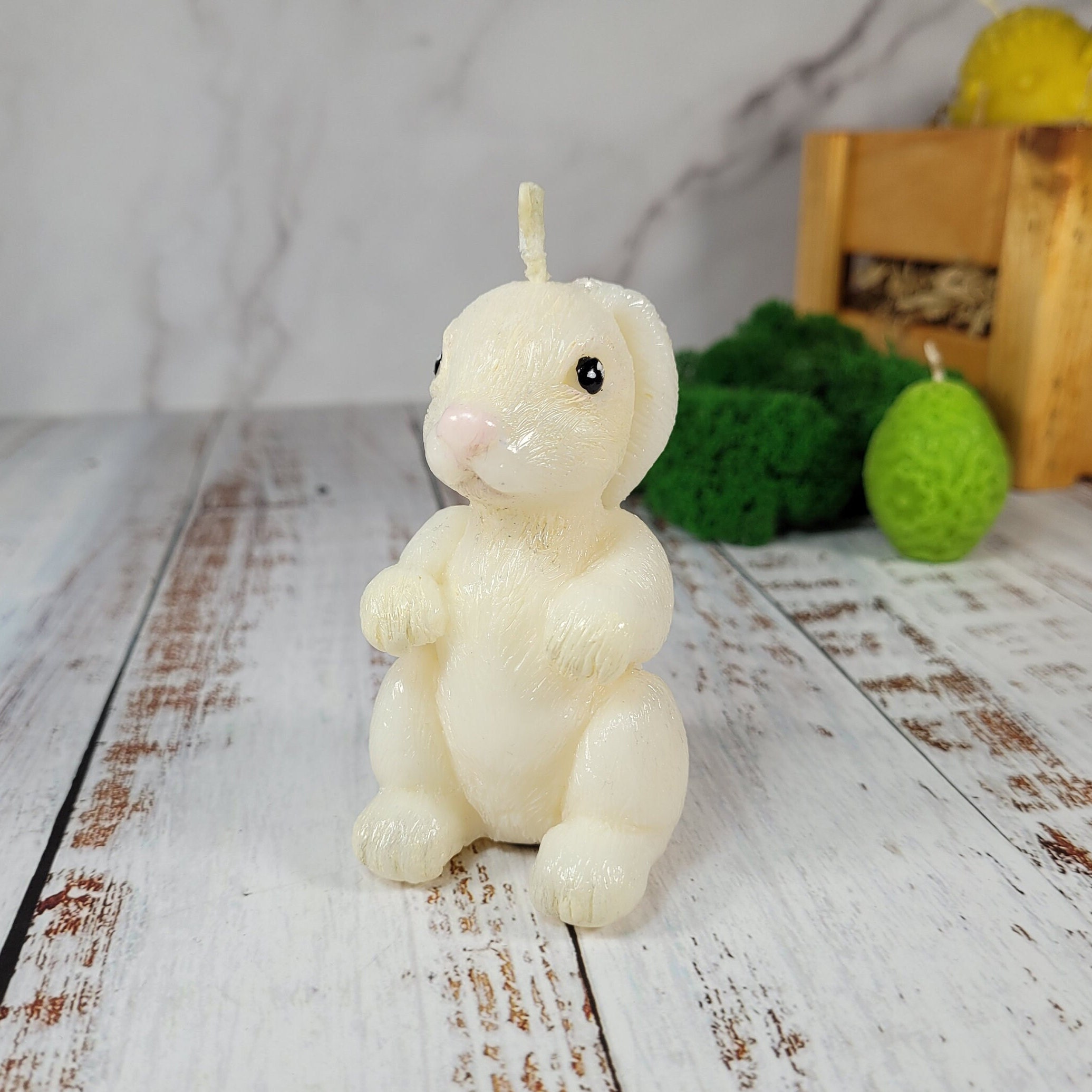 Rabbit Souvenir Cute Birthday Candle, Beeswax Candle, Funny Easter Gift ...