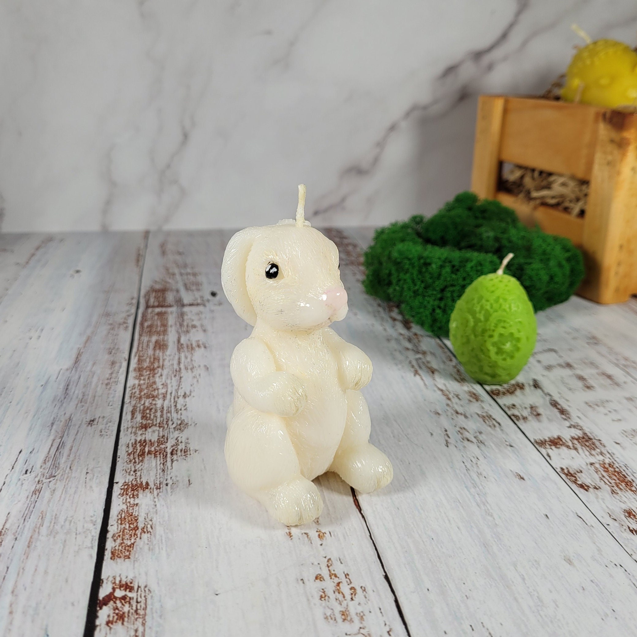 Rabbit Souvenir Cute Birthday Candle, Beeswax Candle, Funny Easter Gift ...