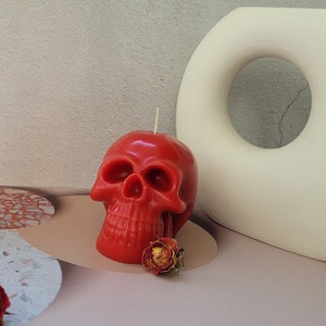 Skull Head Protection rituele kaars, Banishment Spell voor Magick, Manifestatie mistery kaars, Gotisch interieur, Mystieke gift, Zwarte deco