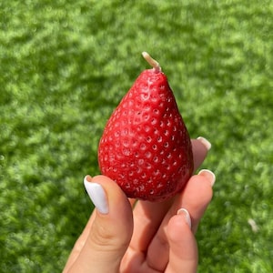 Strawberry Funny gift Natural Beeswax Candle, Kitchen decor, Food shape candles, Farmhouse decor, Gift ideas, Dining Gift , Home gifts