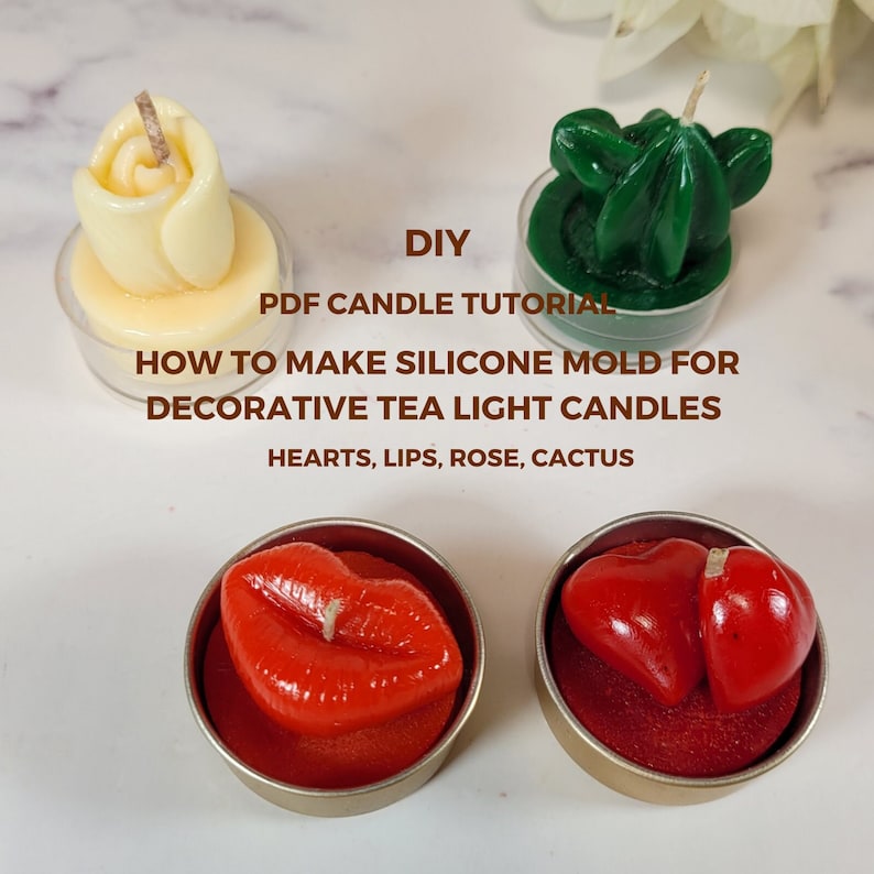 Candle Making PDF Tutorial Cactus Hearts Lip Rose Candle Etsy