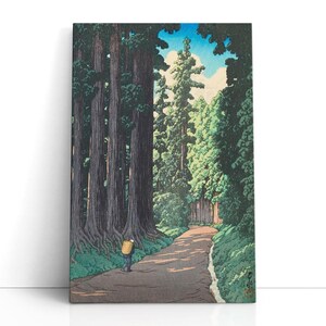 Kawase Hasui Artwork – The Road to Nikko, 1930 | Scenic Tree Path Prints & Vintage Green Nature Wall Painting for Classic Interiors