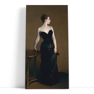 John Singer Sargent Painting–Portrait of Madame X | Female Fashion Wall Art,Classical Canvas Print in Brown and Black for Elegant Home Décor