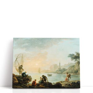 Claude Joseph Vernet Artwork, Fishers At The Sunrise | Canvas Print Wall Art