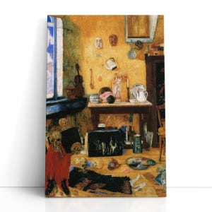 James Ensor Painting – Skeletons in the Studio | Gothic Wall Art & Surreal Art Prints Featuring Macabre Figures for Halloween Interior Decor
