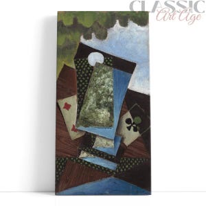 Juan Gris Painting – Ace of Clubs and Four of Diamonds, 1912 | Playing Card Wall Art & Large Abstract Art in Synthetic Cubism Style Modern