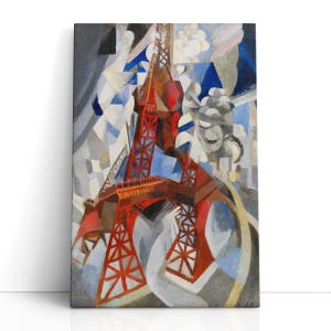 Dipinto di Robert Delaunay, Torre Eiffel rossa - Stampa su tela - Arte murale