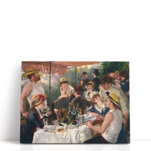 Pierre Auguste Renoir Art – Luncheon of the Boating Party | Victorian Gathering Classic Art Prints & Outdoor Brunch Dining Wall Decor