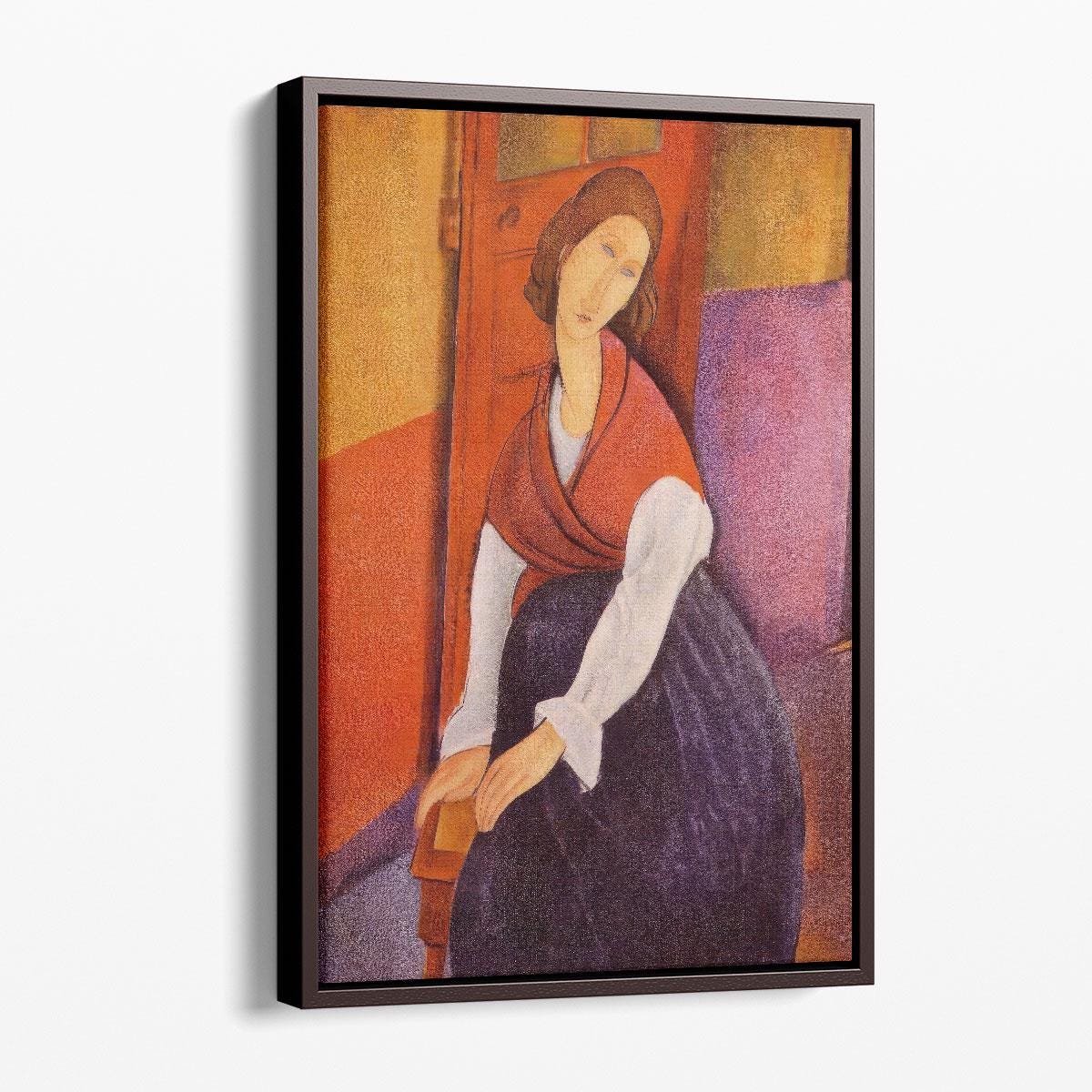Amedeo Modigliani Art, Jeanne Hebuterne in Red Shawl | Canvas