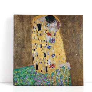Gustav Klimt Print – The Kiss, Lovers, 1908 | Couple Romantic Wall Art & Art Nouveau Abstract Wall Painting for Modern Interior Decor