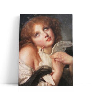 Jean Baptiste Camille Corot Artwork – Voluptuosidad | Vintage Dove Bird Prints & Beautiful Female Wall Art for Romantic Victorian Décor
