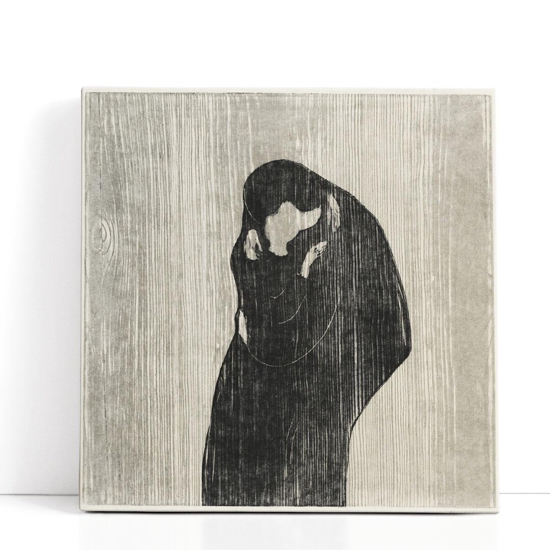 Toile/cadre Edvard Munch - Le Baiser IV (1902), Prêt à Accrocher, Style Expressionniste, Neuf