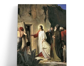 Carl Bloch Artwork – The Raising of Lazarus | Canvas Print Wall Art