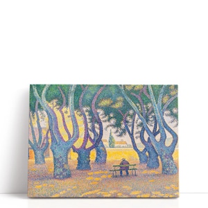 Paul Signac Artwork – Place Des Lices | Rustic Tree Wall Painting & Impressionist Park Nature Canvas Art for Home or Gallery Interior Decor