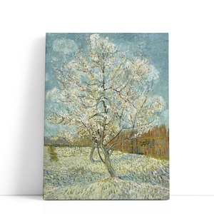 Vincent Van Gogh Painting – The Pink Peach Tree, 1888 | Beautiful Nature Canvas Wall Art & Spring Blossoms Wall Decor for Floral Elegance