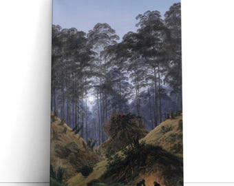 Caspar David Friedrich Artwork, Inside The Forest In The Moonlight, 1823 | Canvas Print Wall Art