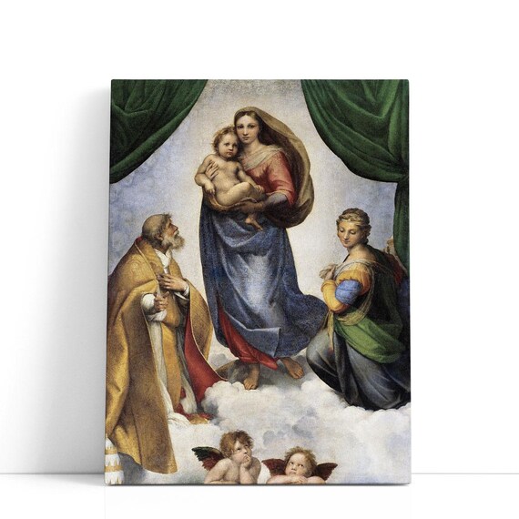 Raphael Painting, Sistine Madonna, 1512 | Canvas Print Wall Art - Etsy