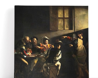 Tableau du Caravage, L'appel de saint Matthieu | Impression sur toile, art mural
