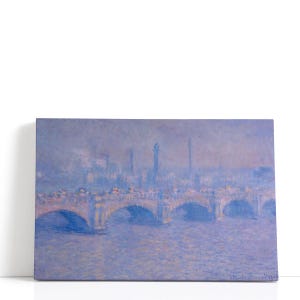 Opera d'arte di Claude Monet - Ponte di Waterloo, effetto luce solare, 1903 / Stampe architettoniche di ponti e opere d'arte murali classiche fluviali per un'eleganza senza tempo