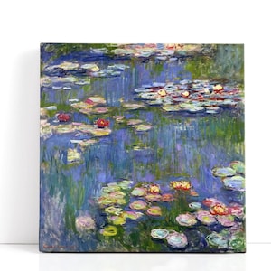 Claude Monet Painting – Water Lilies, 1916 | Botanical Water Lilies Print & Tranquil Pond Nature Inspired Canvas Prints for Interiors