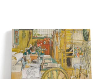 Carl Larsson Art, The Workshop - Canvas Print Wall Art
