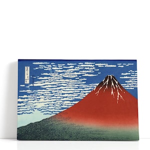 Katsushika Hokusai Painting, Fine Wind,Clear Morning (Red Fuji),1830-32 | Canvas Print Wall Art