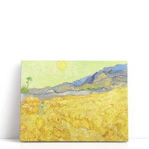 Vincent Van Gogh Painting, Wheatfield with a Reaper, 1889 | Canvas Print Wall Art