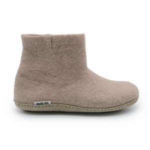 Pale Pink Ankle Boot- Handmade Wool Shoes - Indoor Wool Boots - Soft & Warm - Cozy Footwear - Gift