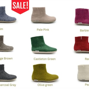 Handmade Wool Boots - Ankle Shoes- Wool Felt Ankle Boot - Suede Leather Sole Winter Boot - Choose Your Own - Cozy Footwear