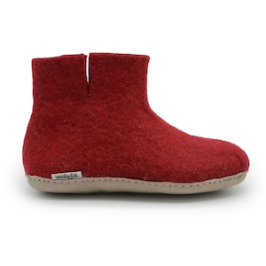 Plain Design Maroon Winter Boots- Handmade Indoor Booties- Unisex Adult Boot - Warm Booties - Winter Gifts