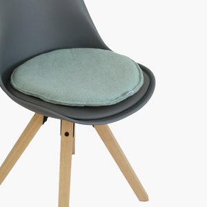 Mint Blue Round Chair Pads- Handmade Seat Pads - Natural Wool Chair Cushions: Soft and Fluffy- Ideal Housewarming Gift