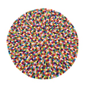 Handmade Multicolor Rugs- Soft Rugs: Handmade, Durable And Natural- Wool Felted Carpet for Home & Office Decor, Round and Cozy