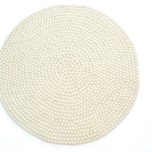 Handmade Wool Ball Rug, Soft Round Area Carpet, Custom Nursery Rug