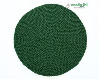 Handmade Green Soft Rug- Wool Rugs, Round Rug - Floor Mat For Bedroom - Floor Rug - Made using 100% Pure And Natural Merino Wool