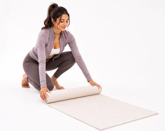 Anpassbare handgemachte rutschfeste Yogamatte - natürliche Yogamatte aus 100% reiner Wolle - umweltfreundliche Übungsmatten - Fairtrade, ISO-zertifiziert