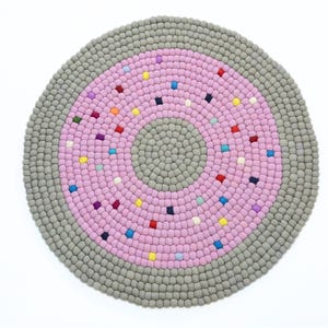 Dotted Design Handmade Round Rugs For Home, Office And Nursery|  Wool Rugs  | Felt Rug, Custom Rug