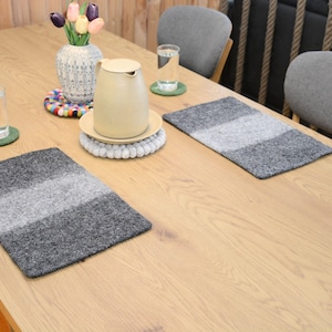 Set of 4, 6 Handmade Felt Placemats- Heat Resistant And Durable Placemats- Perfect Housewarming Gift- Wool Placemat