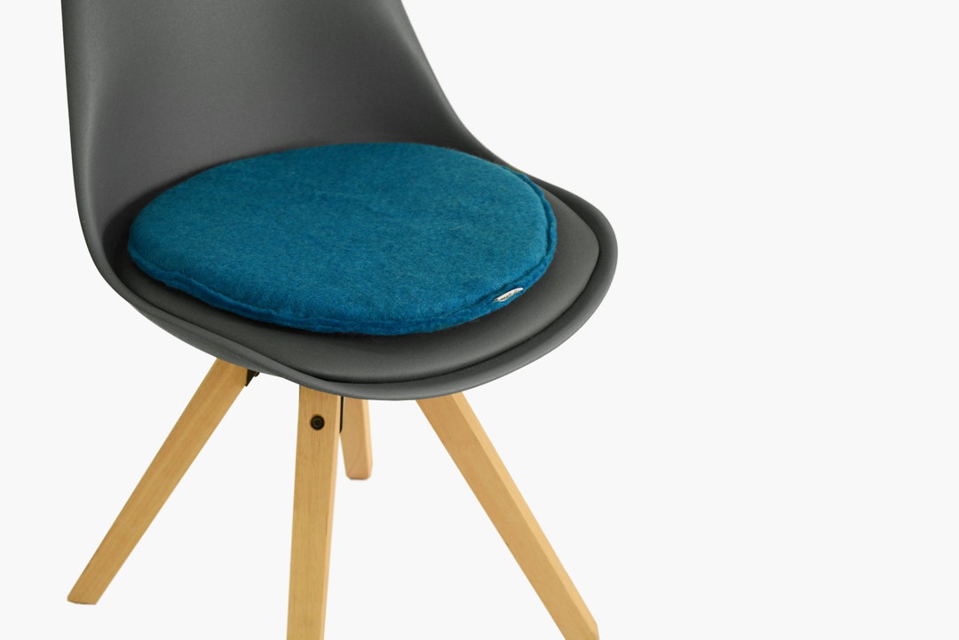 Round Felt Chair Pad / Wool Linen Chair Pad / Natural Wool Etsy