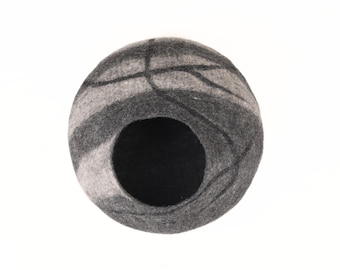 Round Wool Cat Bed - Felt Cat Cave - Soft & Cozy Nap Cocoon - Non-toxic, Non-Allergic, Premium Wool Cave - Gift