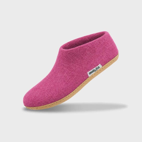 Hot Pink Handmade Wool Shoes- Indoor Slippers: Soft And Comfortable- 100% Pure Wool Shoes - Handmade Felt Slipper