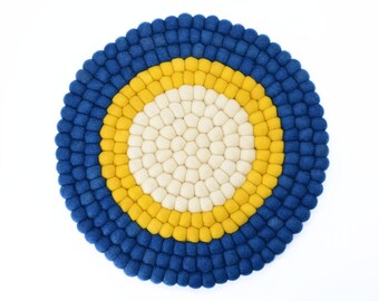 Round Chair Pads-Handmade Felt Chair Pad-Color And Size Customization Available-Set Of Seat Pads