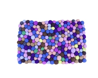Double Layered Handmade Multicolor Door Mat-Wool Rug Make Using 100% Pure Wool -Felt Rug