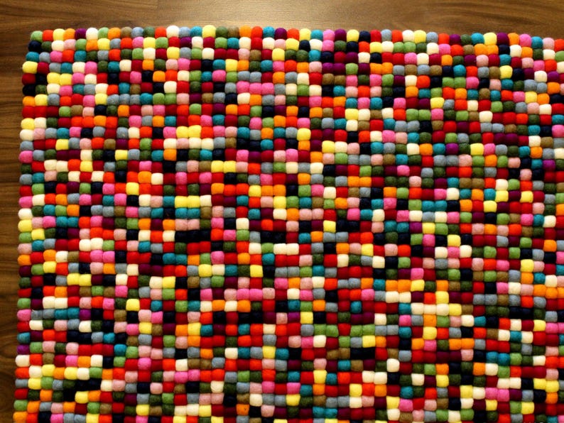 Multicolor Rectangle Rug-wool Rugs Using 100% Pure Wool-felt Rug ...