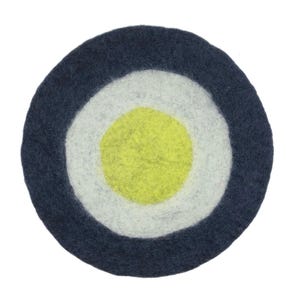 42 CM Plain Tri-Color Seat Pad - Wool Felted Place Mat - Handmade Round Chair Pad - Mat