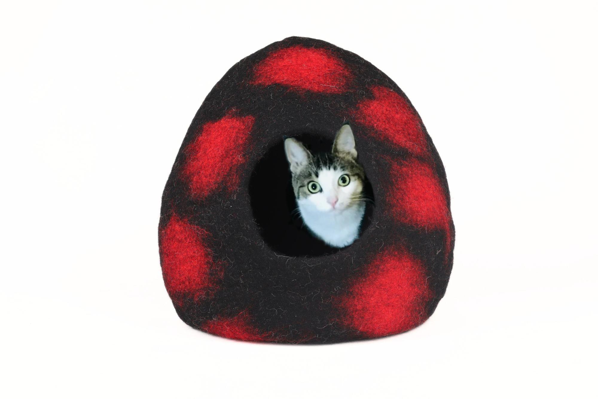 Felt Cat Cave For Cozy Hideaway - Wool Cat House -  Soft And Non-Toxic Pet Furniture - Perfect Gift For Pet Lovers